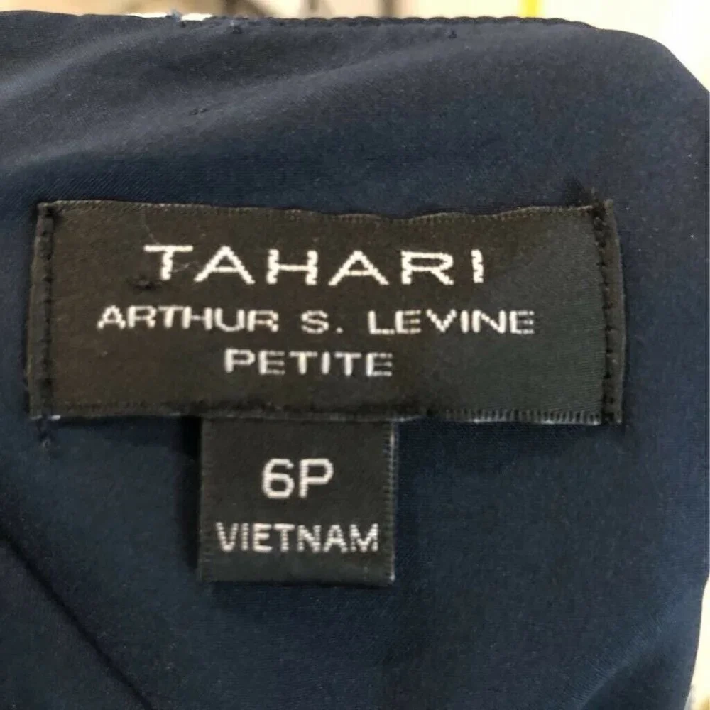 Tahari Womens Jumpsuit Blue White Diamond Stretch - Picture 5 of 7